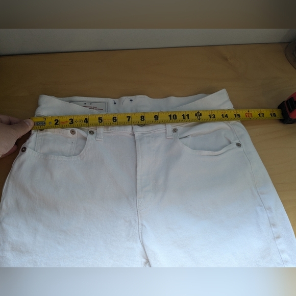 GAP Girlfriend Mid Rise White Pants Size 26 99% Cotton - Picture 11 of 13